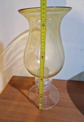 Vaso grande in vetro oro trasparente