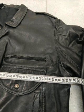 Chaqueta Bomber Vintage Años 80 de Piel Negra M