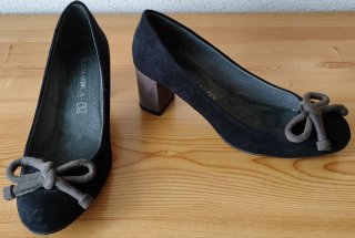 Zapatos de Tacón Negros con Lazo Talla 41