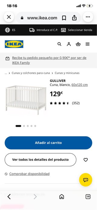 Cuna IKEA Gulliver Blanca 60x120 cm