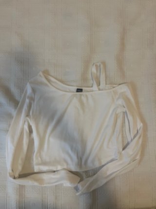 Top blanco asimétrico talla única
