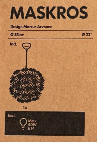 2 Lámparas IKEA PS MASKROS