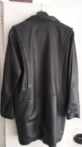 Chaquetón Cuero Vintage Mujer TALLER PIEL Negro