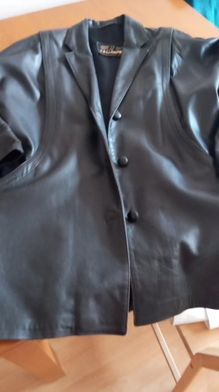 Chaquetón Cuero Vintage Mujer TALLER PIEL Negro