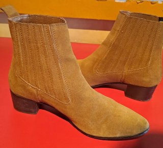 Botines de serraje marrón Zara