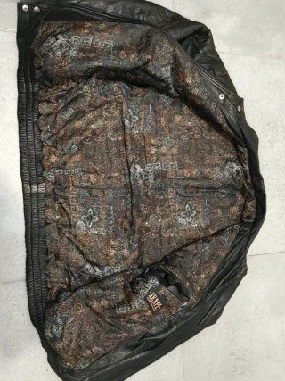 Chaqueta Bomber Vintage Piel Negra Made in Spain L