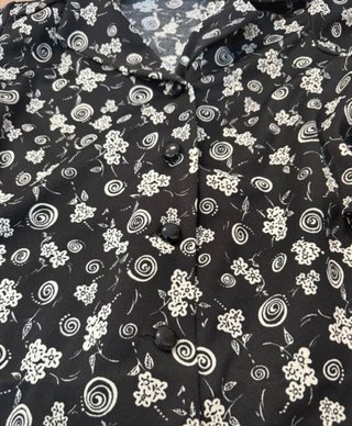 Conjunto de traje falda y camisa negro - Vintage M
