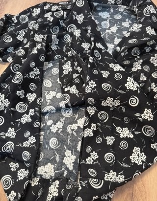 Conjunto de traje falda y camisa negro - Vintage M