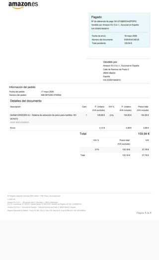 Dewalt DCH273 + Extractor de polvo