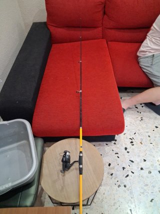 Caña de pescar con carrete para niños o adultos