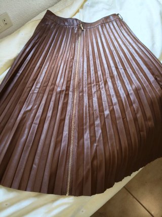 Falda Plisada Marrón Zara