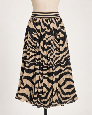 Falda Midi Plisada Zebra Brusnika Talla S