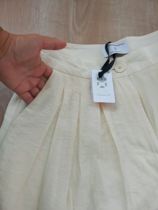 Pantalón ancho beige talla S