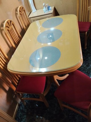 Mesa extensible salón con 6 sillas