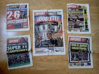 Colección periódicos Barcelona Guardiola Campeón.