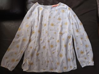 Camisa Vilagallo Blanca con Estampado Dorado T46