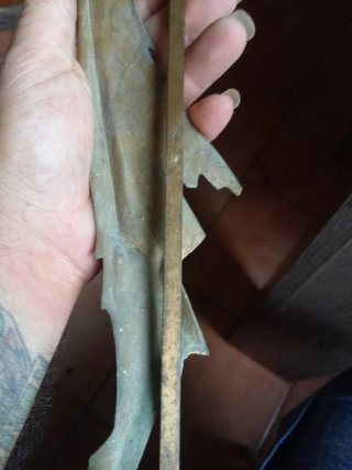 Crucifijo antiguo con manto PAX bronce unos 50 cm