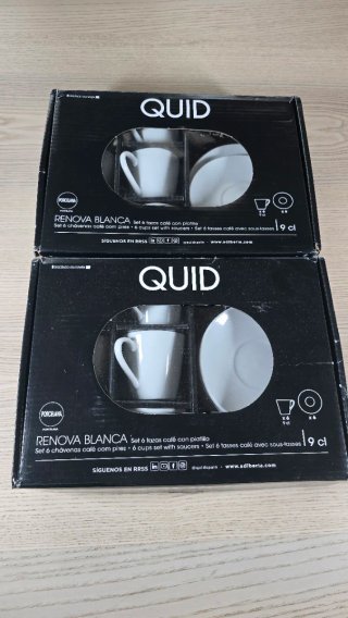 2 Sets de 6 Tazas de Café Quid + filtros melitta