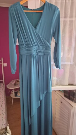 Vestido Largo Woman Fiesta Azul Petróleo