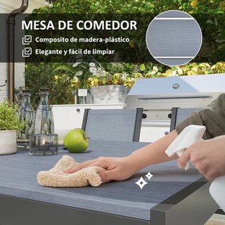 Solo Mesa de Jardín Exterior Acero Gris Claro