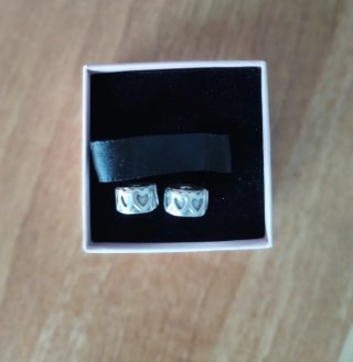 2 Clips Corazones Pandora Plata