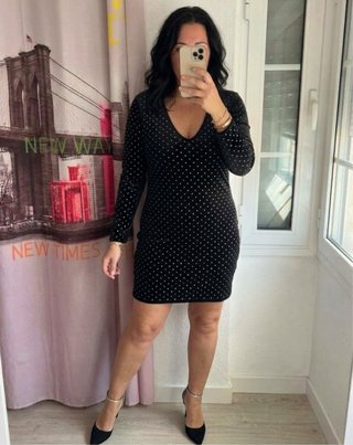 Vestido terciopelo de fiesta negro