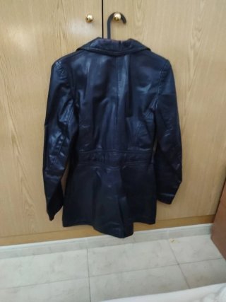 Abrigo Piel Vintage Marrón Desgastado