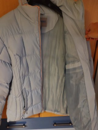 Chaquetón plumón acolchado azul pastel
