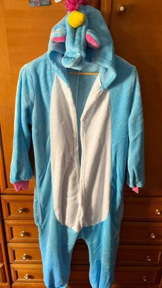 Pijama Enterizo de Animal Azul, unicornio