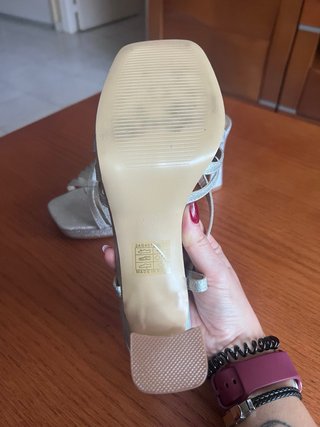 Sandalias de Tacón Plateadas La Push. Nunca usadas