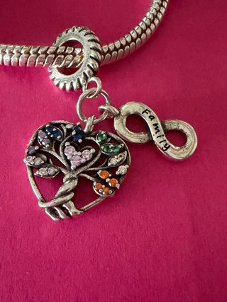 Colgante Family Infinito Corazón Árbol Plata