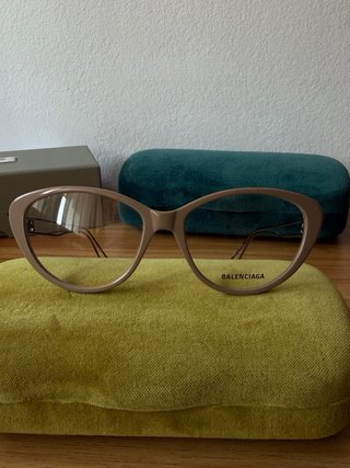 Gafas Balenciaga Beige y Doradas