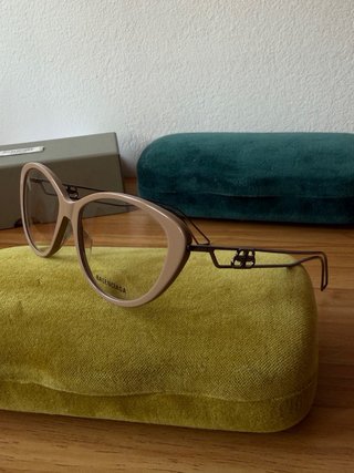 Gafas Balenciaga Beige y Doradas