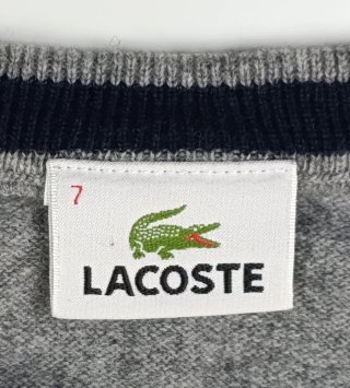 Lacoste Sueter Lana Cordero Gris Hombre Talla XL