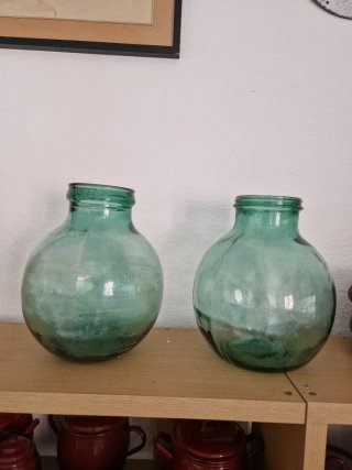 2 Damajuanas de Cristal Antiguas Viresa 8l
