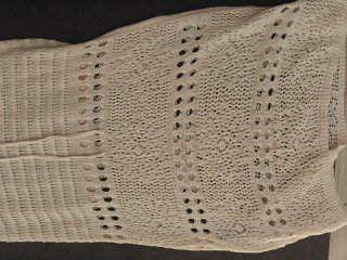Vestido largo crochet beige