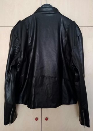 Chaqueta Rocker/Motera Estilo Cuero Negro "XL"