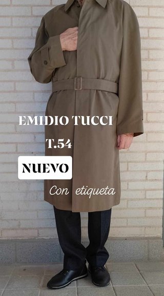 NUEVA, EMIDIO TUCCI Gabardina  T.54 Verde Oliva