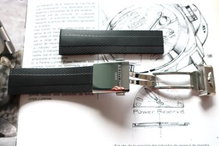 Correa caucho Negra 22mm estilo Breitling Deplo