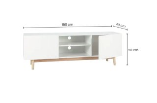 Mueble TV Artic Blanco y Roble 150cm