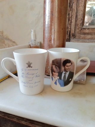 Lote dos tazas princesa Diana y Carlos 3