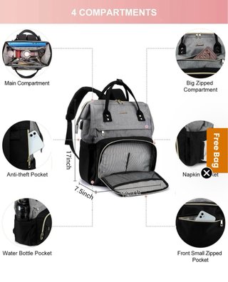 Mochila gris y negra
