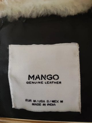 Cazadora Biker Mango Piel Negra