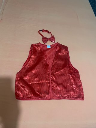 Chaleco y Pajarita de Mago Rojo