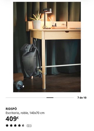 Escritorio IKEA RIDSPÖ Roble