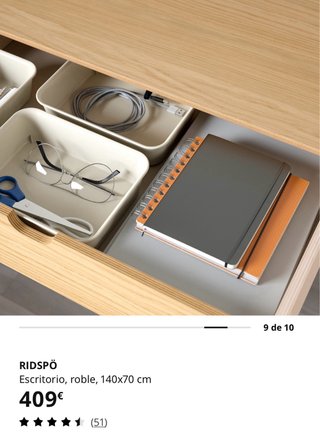 Escritorio IKEA RIDSPÖ Roble