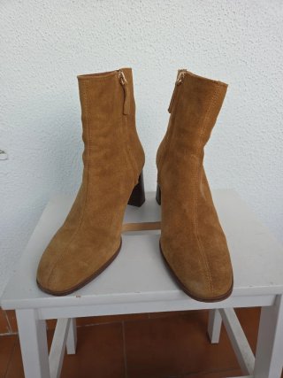 Botines de ante tacón mujer
