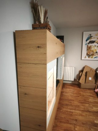Librería y Mueble TV Roble Nudoso 304 cm