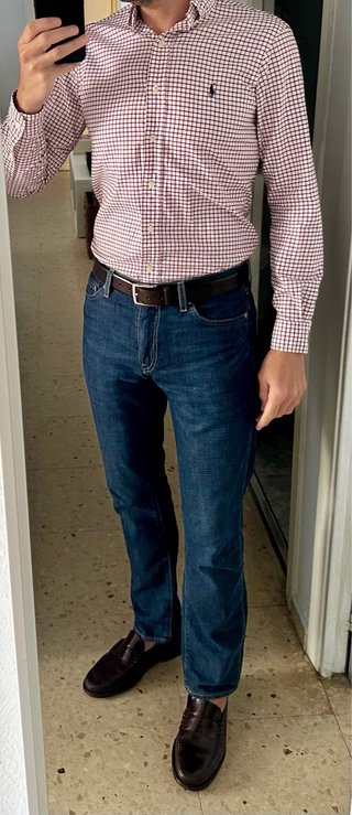 Camisa Polo Ralph Lauren cuadros roja
