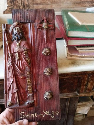 Antigua talla de madera Sant-Yago Santiago